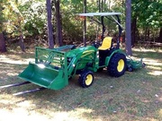 2OO8 John Deere 252O 4WD Loader Forks Mower